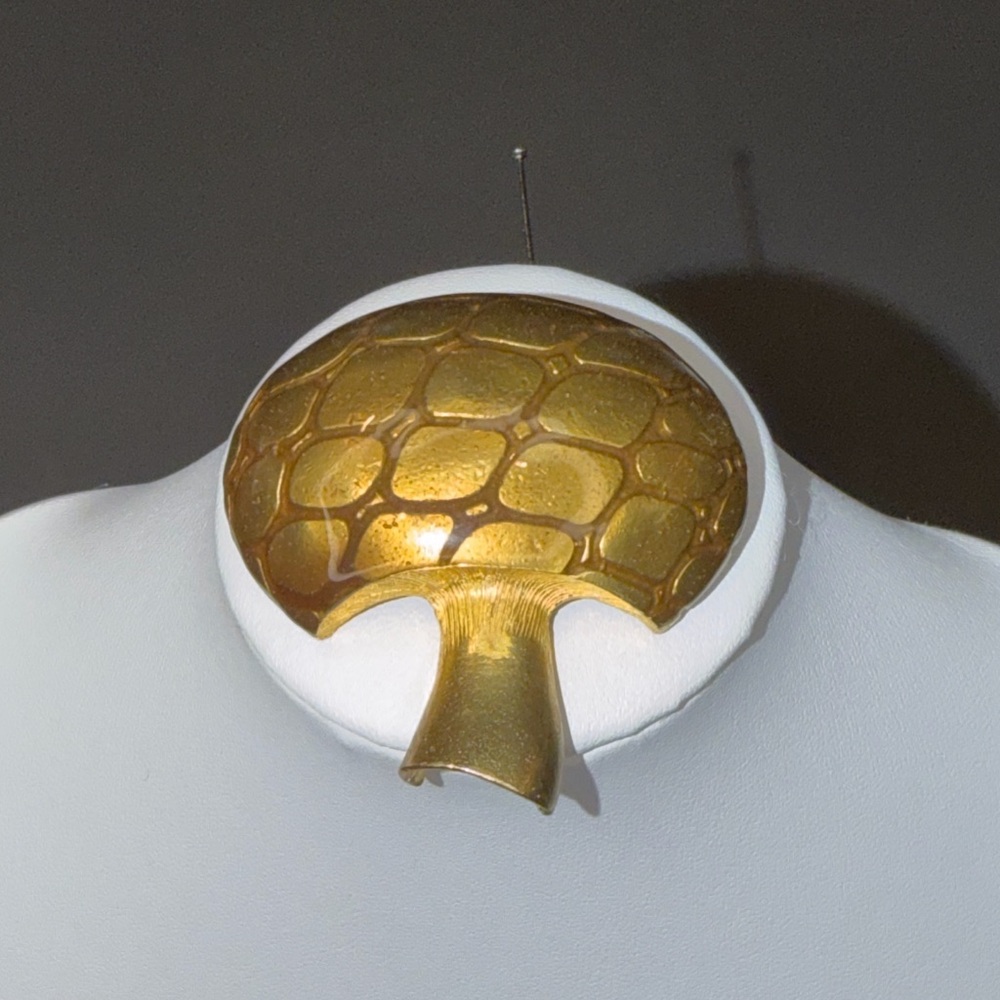Vintage Metal Mushroom Brooch